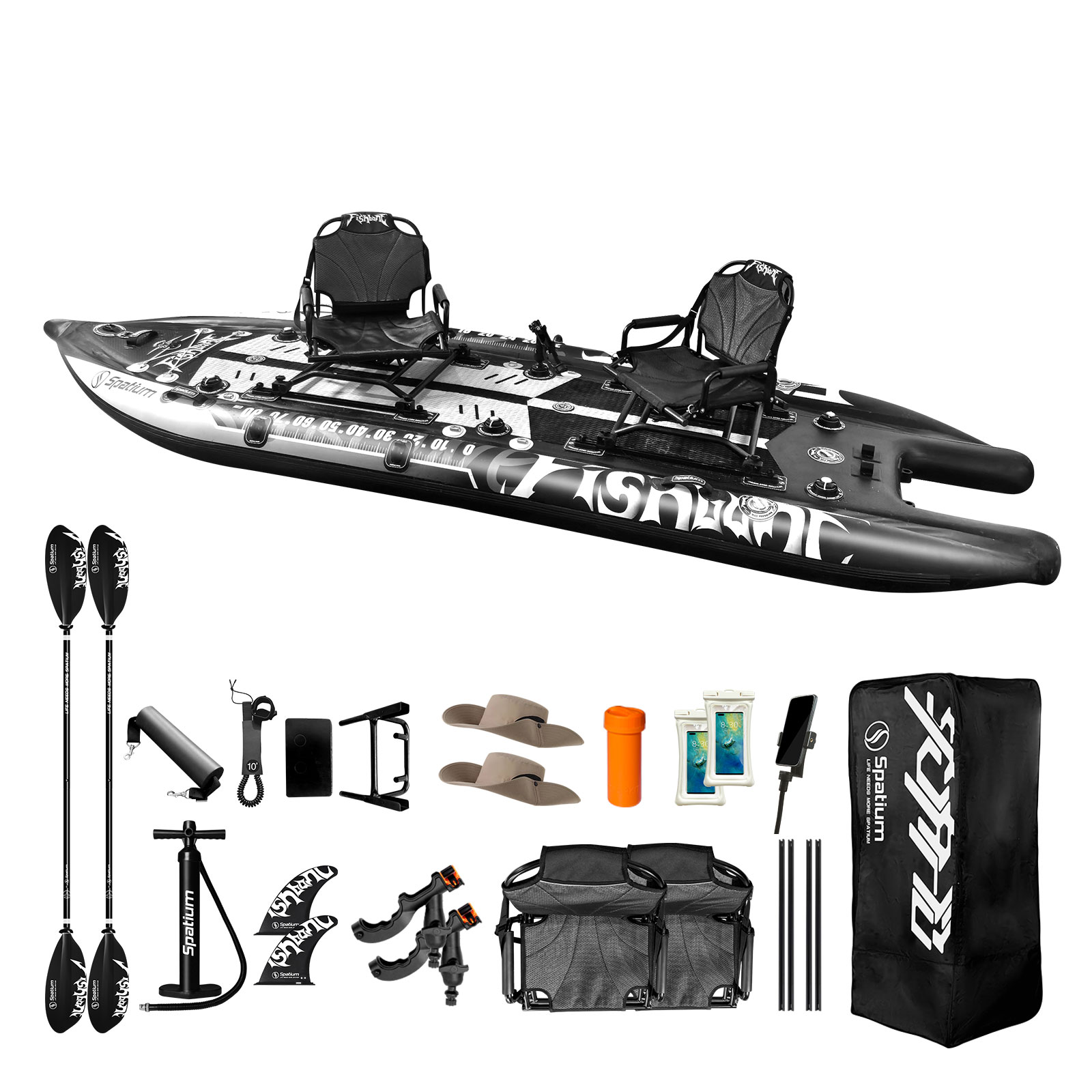 Fishing Boat Inflatable - Spatium Papan Dayung Tiup untuk 2
